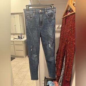 Express High Rise Blue Jeans